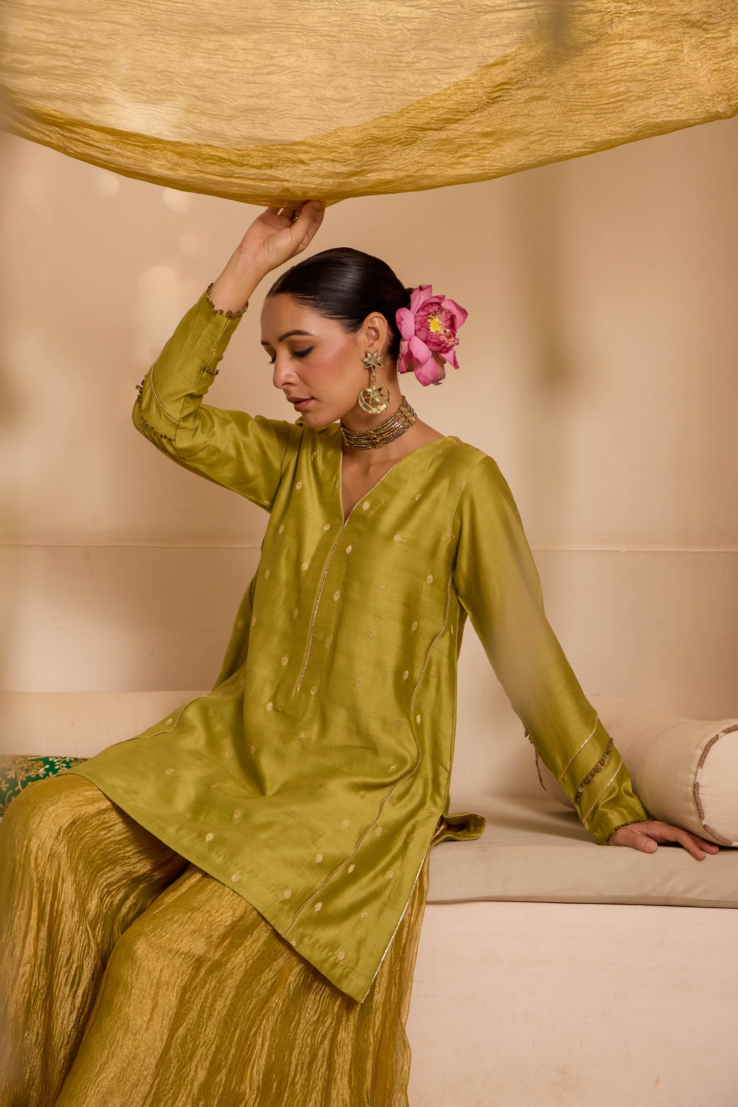 Fariah - The Green Sharara Set