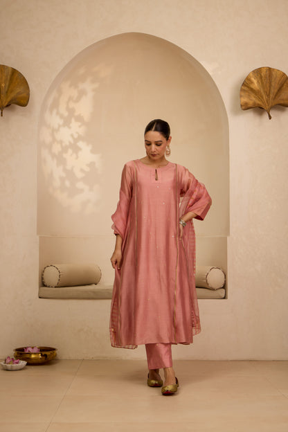 Laila - The Rose Pink A-line Suit Set