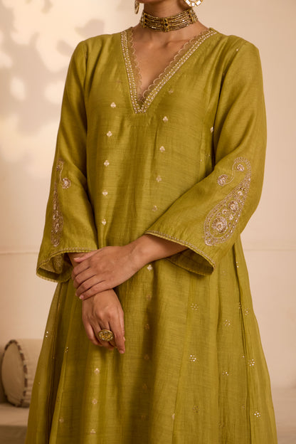 SAFA- The Green A-Line Suit Set