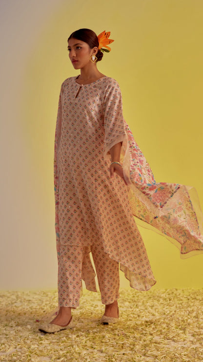 Mishal - The Light Pink A-Line Suit Set