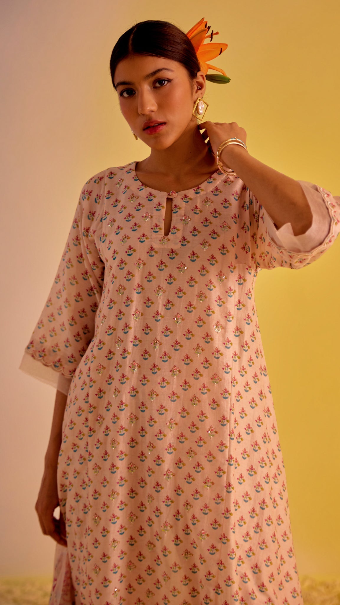 Mishal - The Light Pink A-Line Suit Set