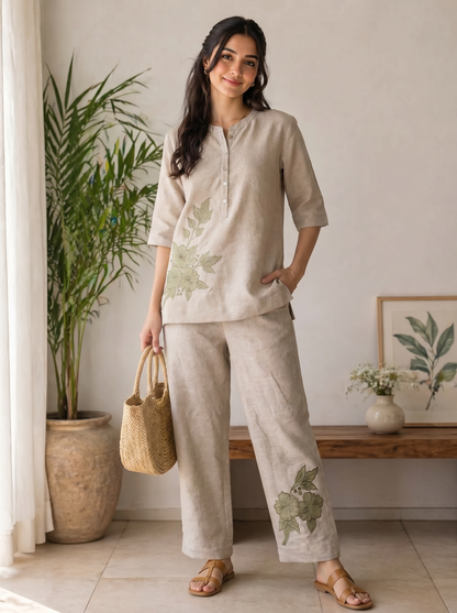 Dia - The Linen Co-ord Set (Green)