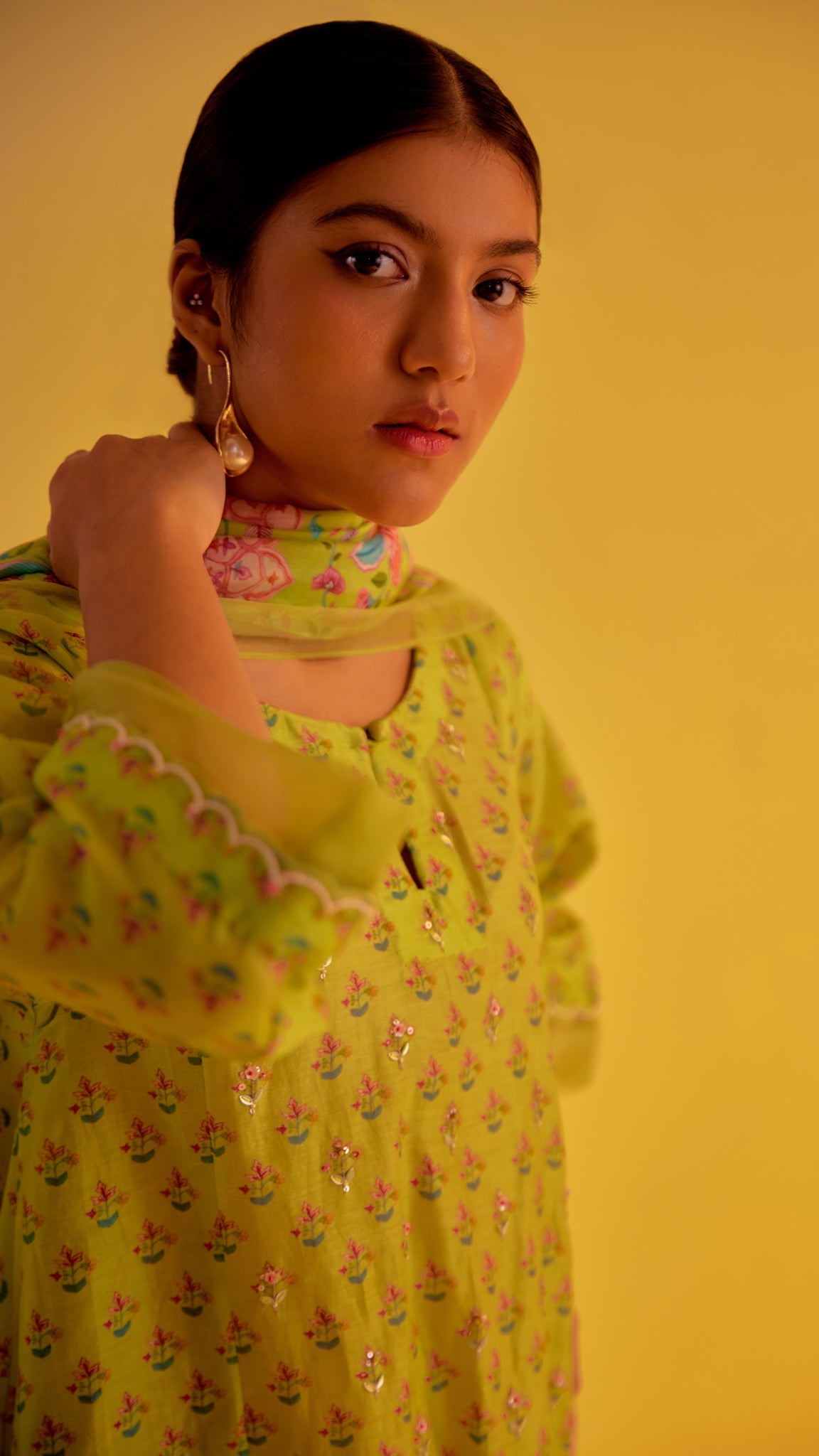 Radhika Bhardwaj in Mishal - The Light Green A-Line Suit Set