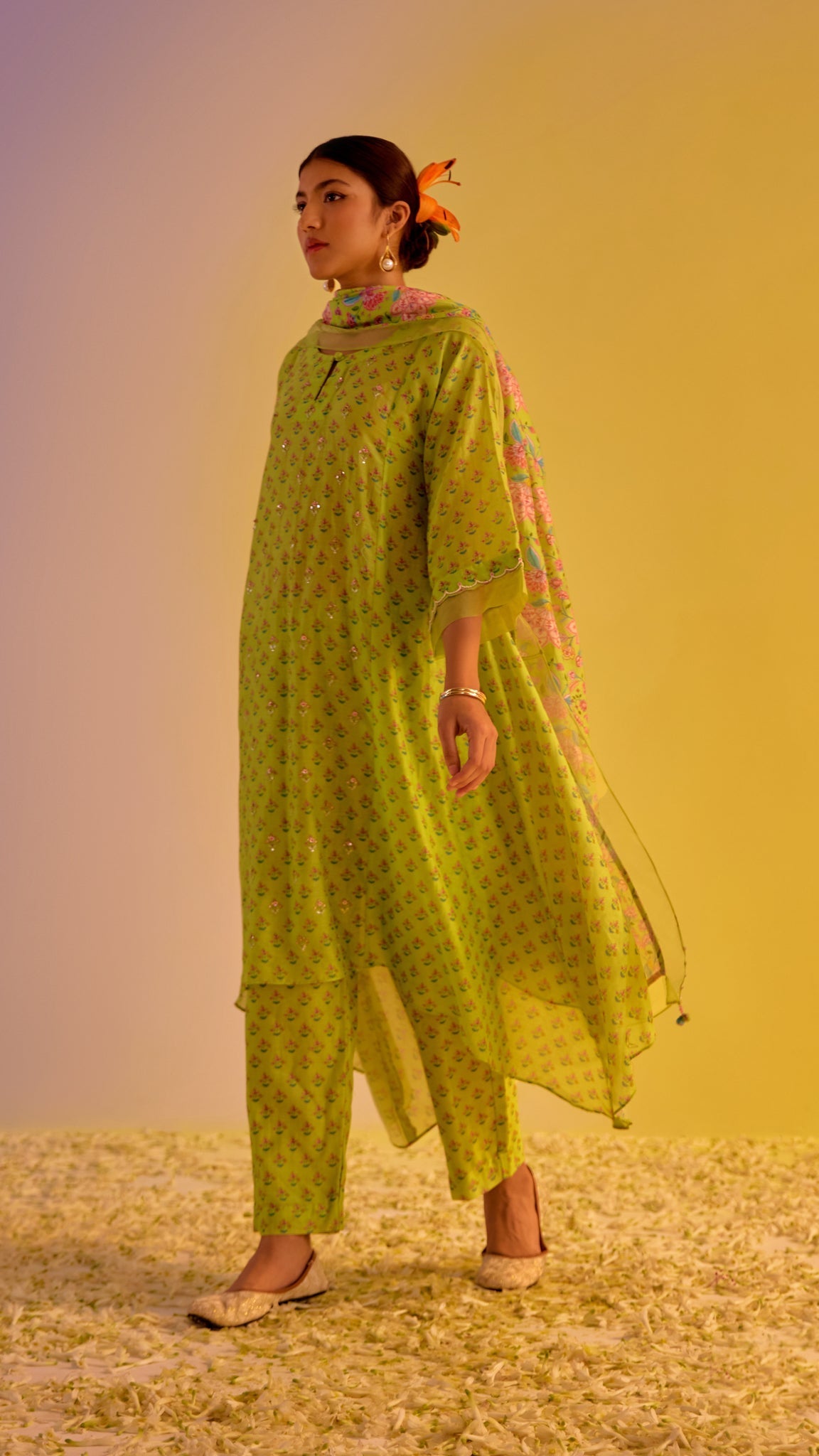 Radhika Bhardwaj in Mishal - The Light Green A-Line Suit Set
