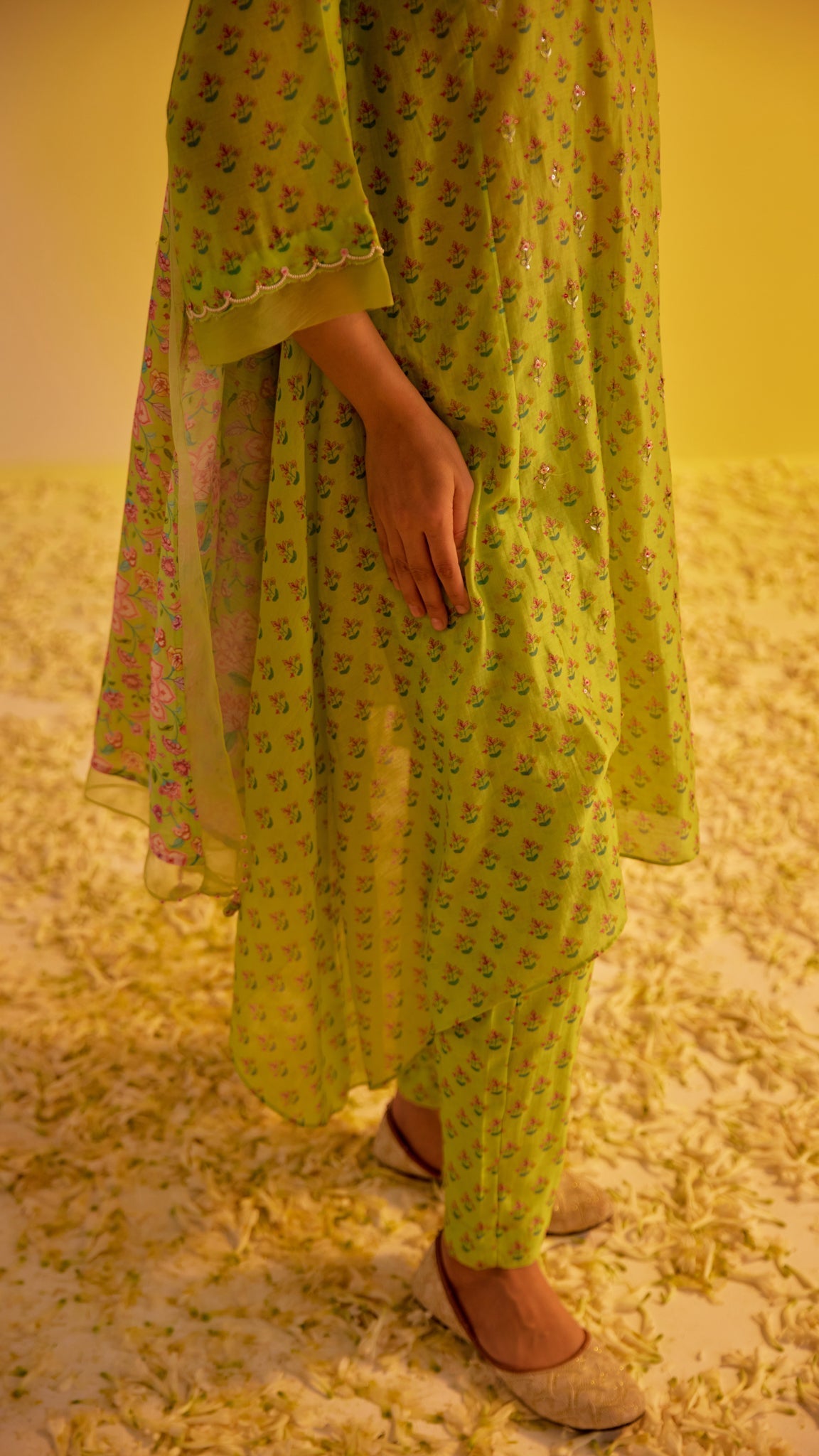 Radhika Bhardwaj in Mishal - The Light Green A-Line Suit Set