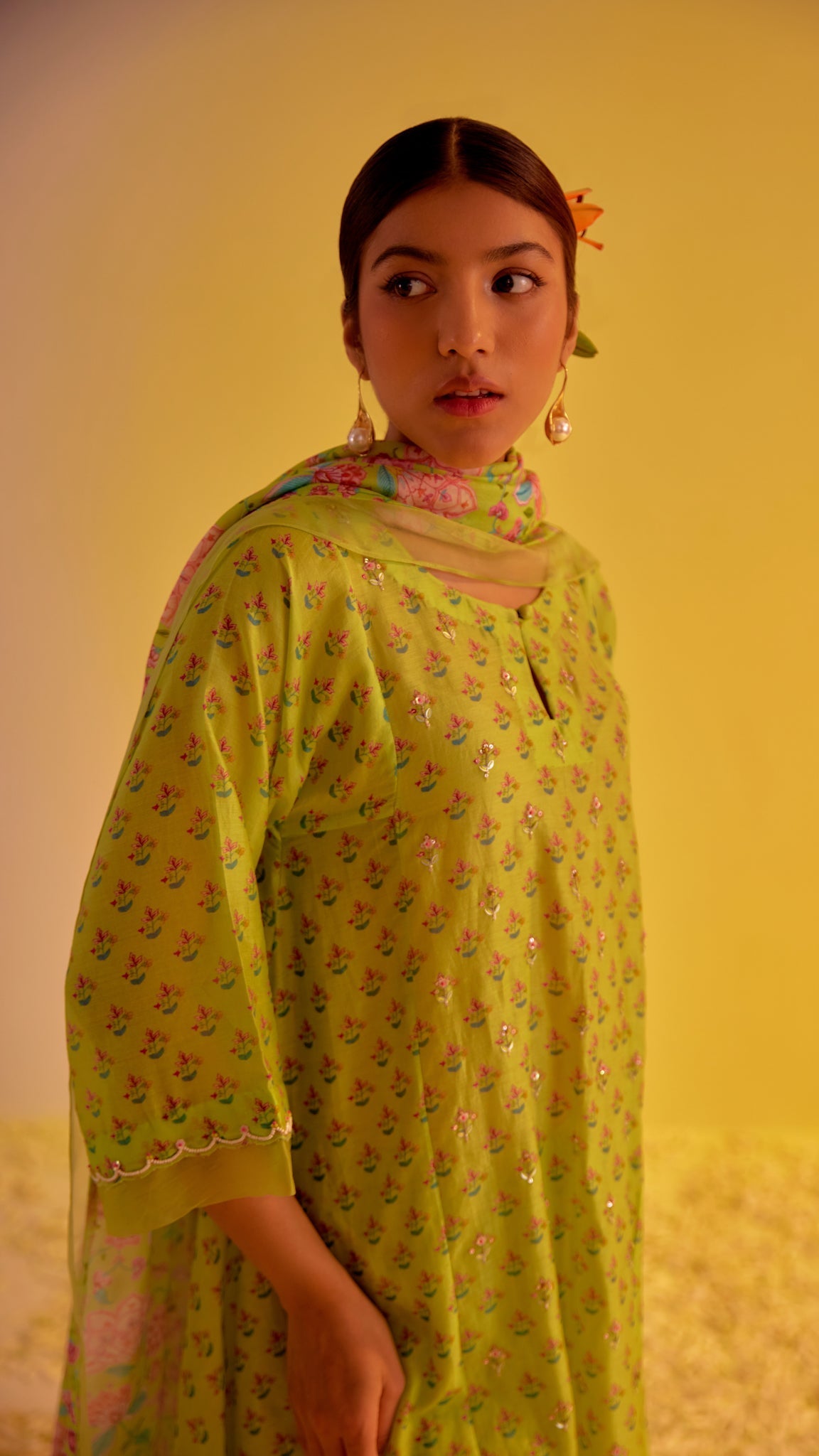 Radhika Bhardwaj in Mishal - The Light Green A-Line Suit Set