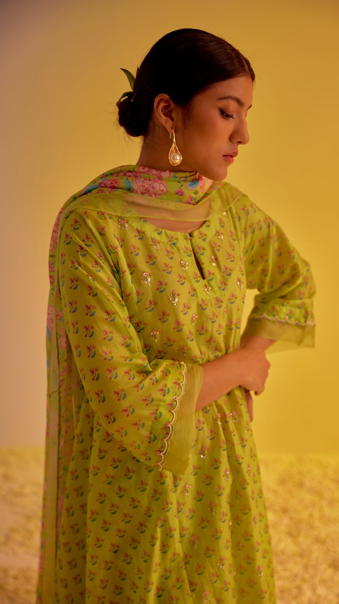 Radhika Bhardwaj in Mishal - The Light Green A-Line Suit Set