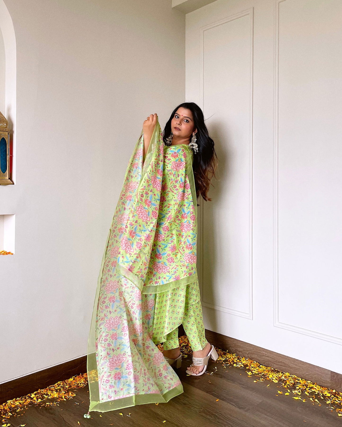 Radhika Bhardwaj in Mishal - The Light Green A-Line Suit Set
