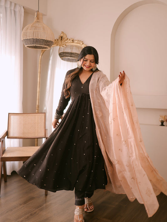 Radhika Bhardwaj in Zaniyah - The Black Anarkali Set