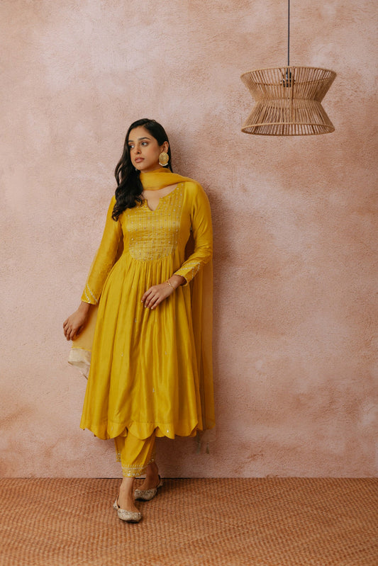 Rumaisa - The Yellow Anarkali Set