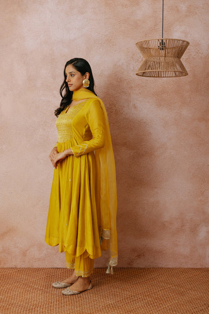 Rumaisa - The Yellow Anarkali Set