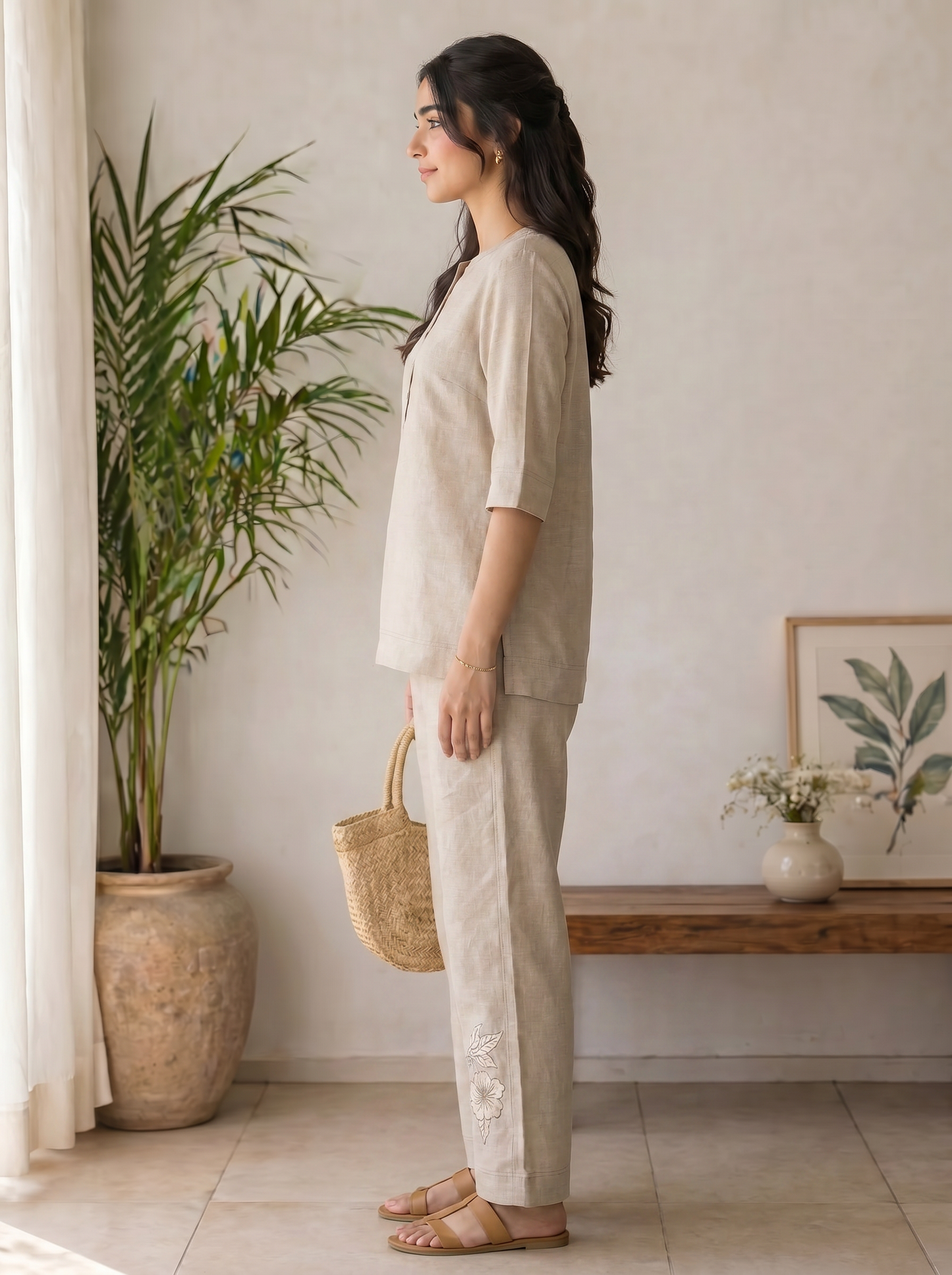 Dia - The Linen Co-ord Set (Self)