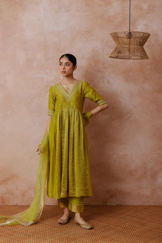 Sadia - The Green Anarkali Set