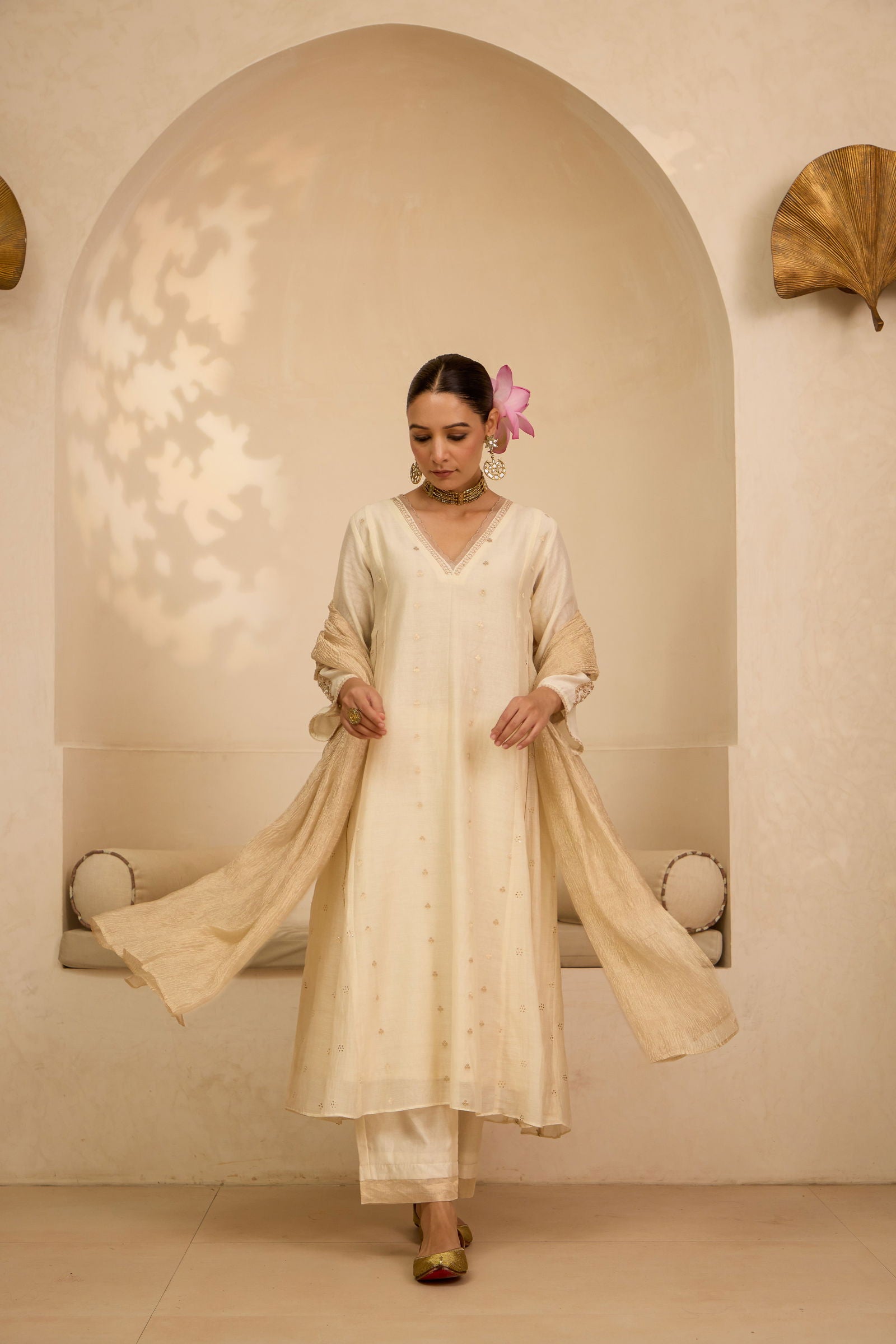 Ivory Color Safa Safa - Ivory A Line Suit Set – mansinagdev