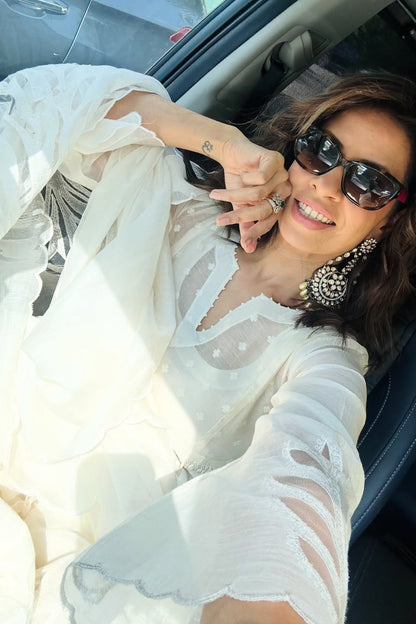 Rishu Diwan in Nora - The ivory suit set