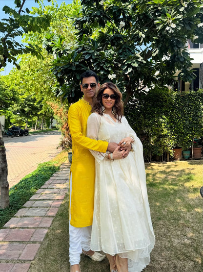 Rishu Diwan in Nora - The ivory suit set