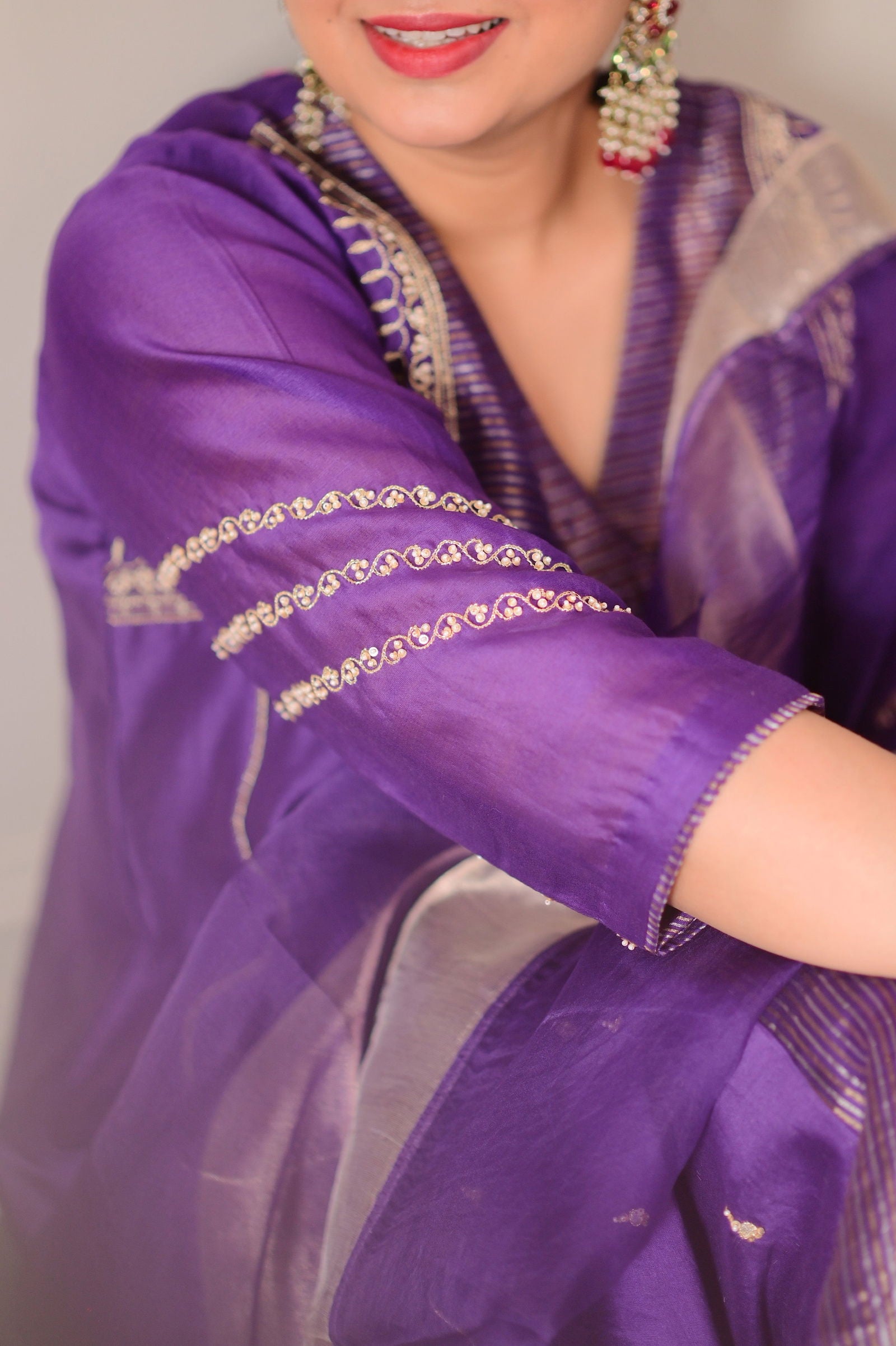 Sristhi Dani in Maryam - The Purple A-Line Suit Set