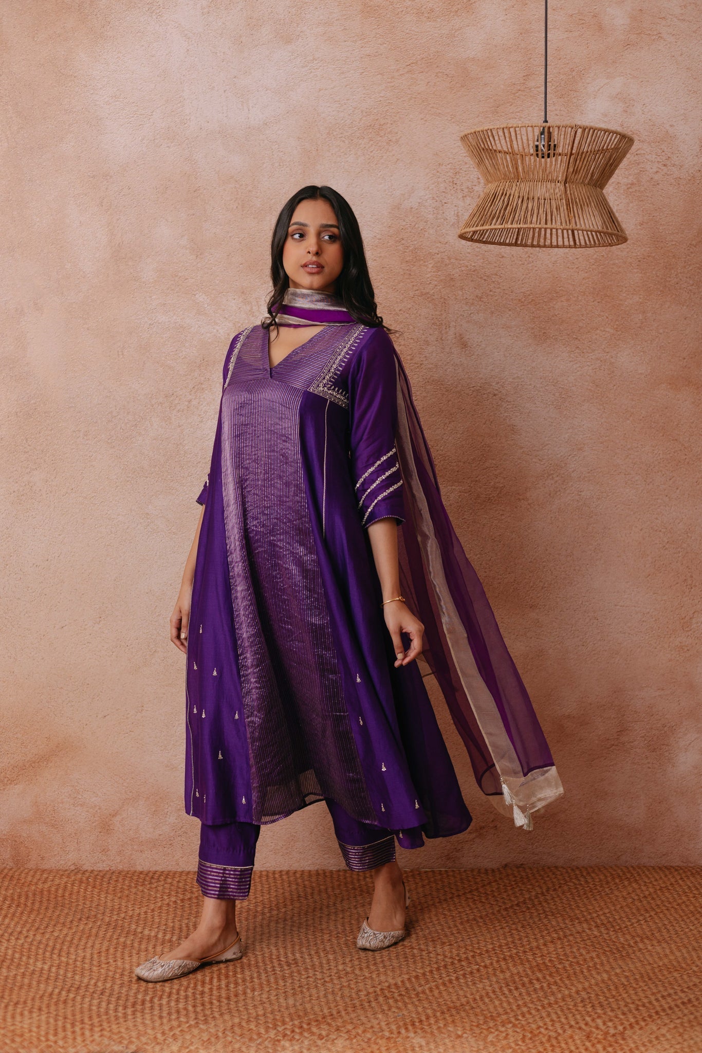 Sristhi Dani in Maryam - The Purple A-Line Suit Set