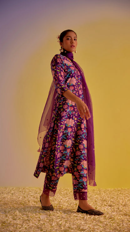 Asma - The Purple Straight Suit Set