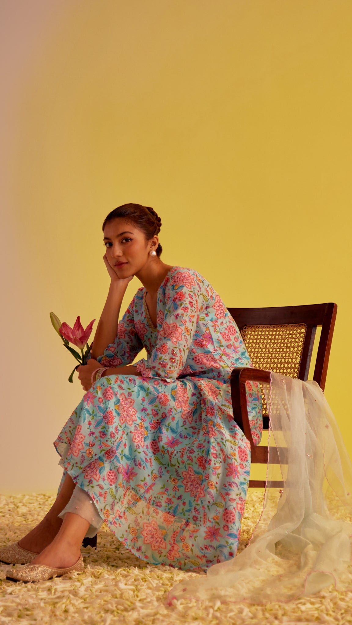 Zahra - The Light Blue A-Line Suit Set