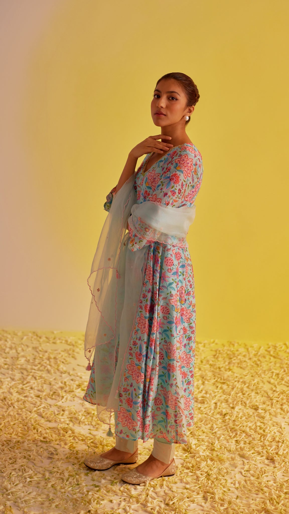 Zahra - The Light Blue A-Line Suit Set