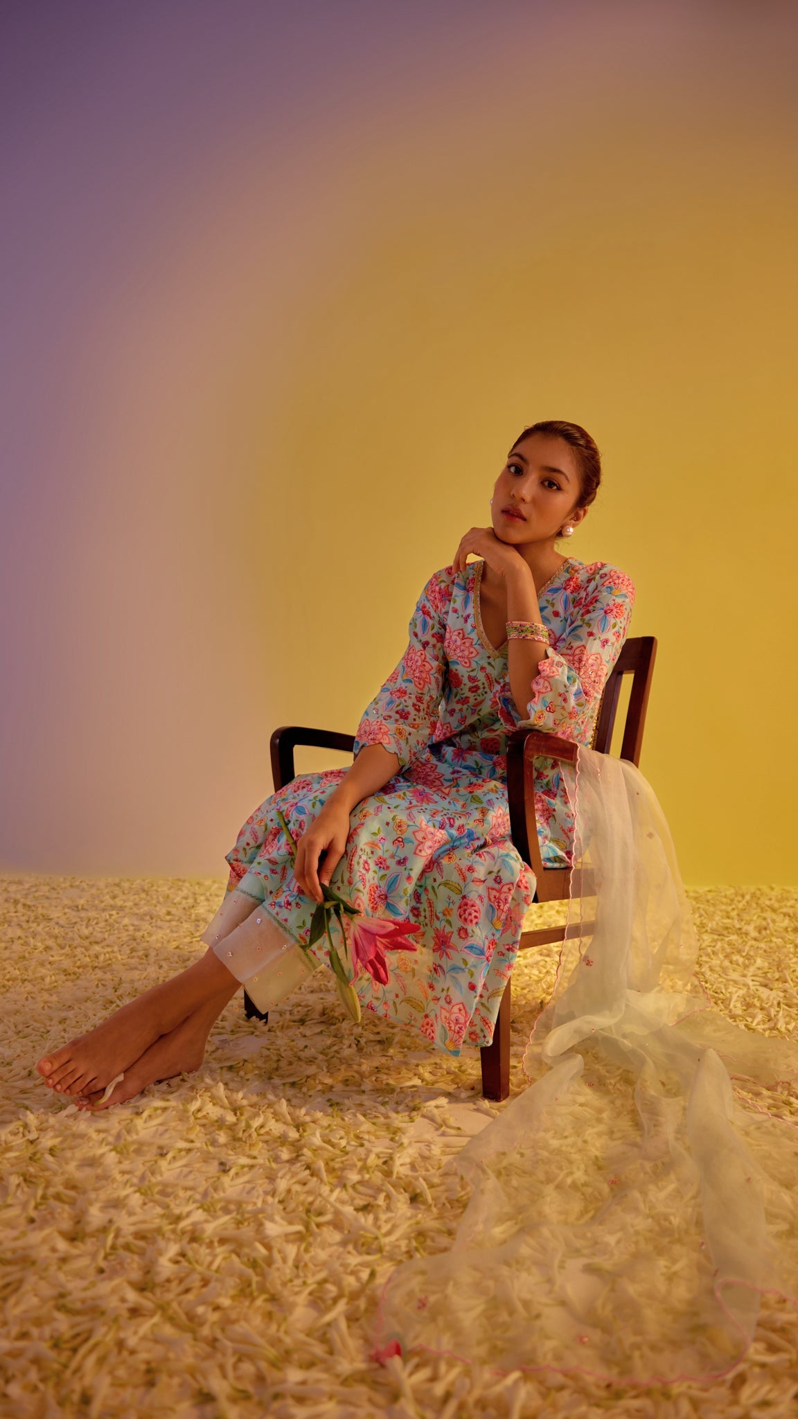 Zahra - The Light Blue A-Line Suit Set