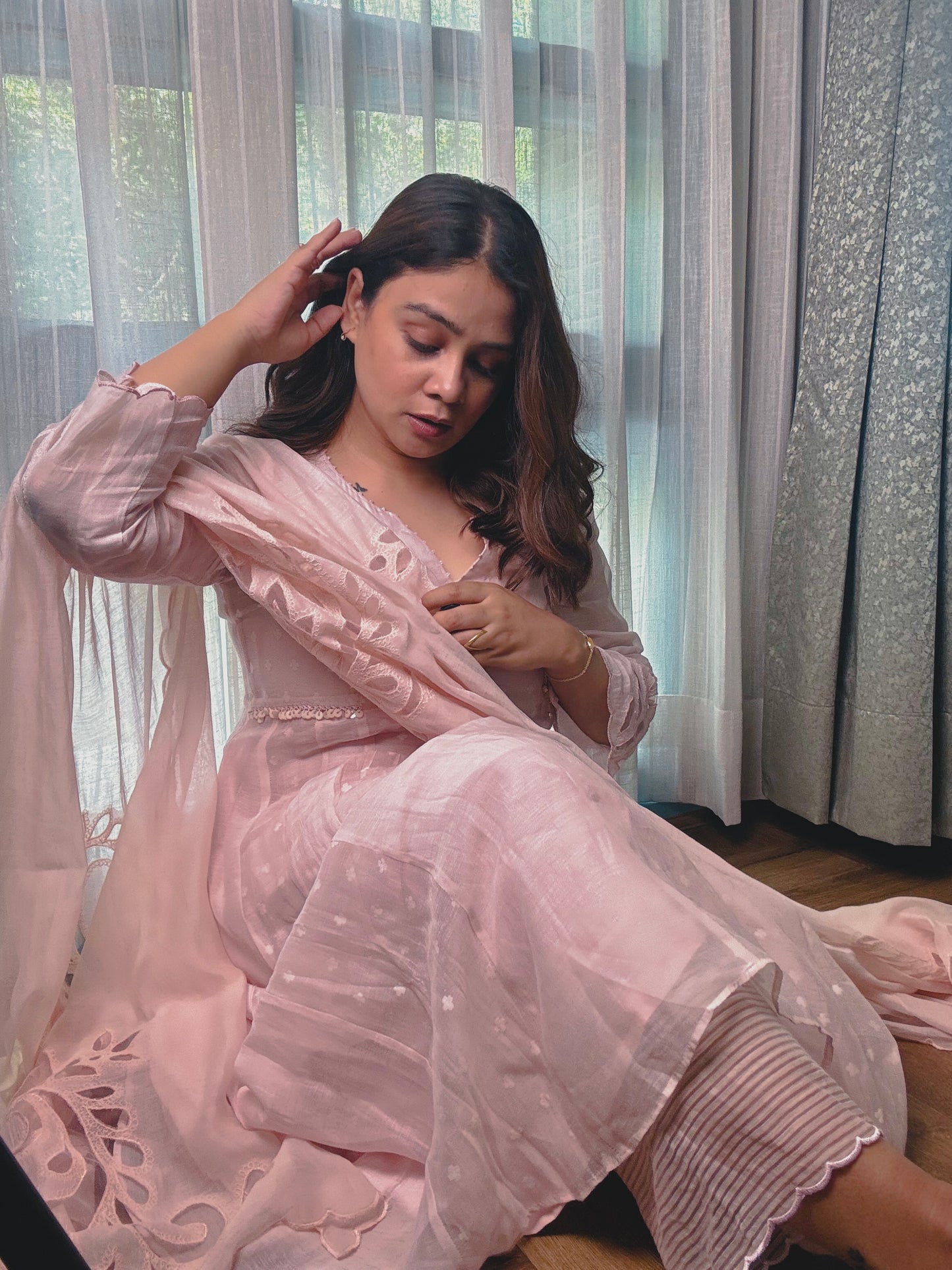 Nidhi Tyagi in Nora - The Pink suit set