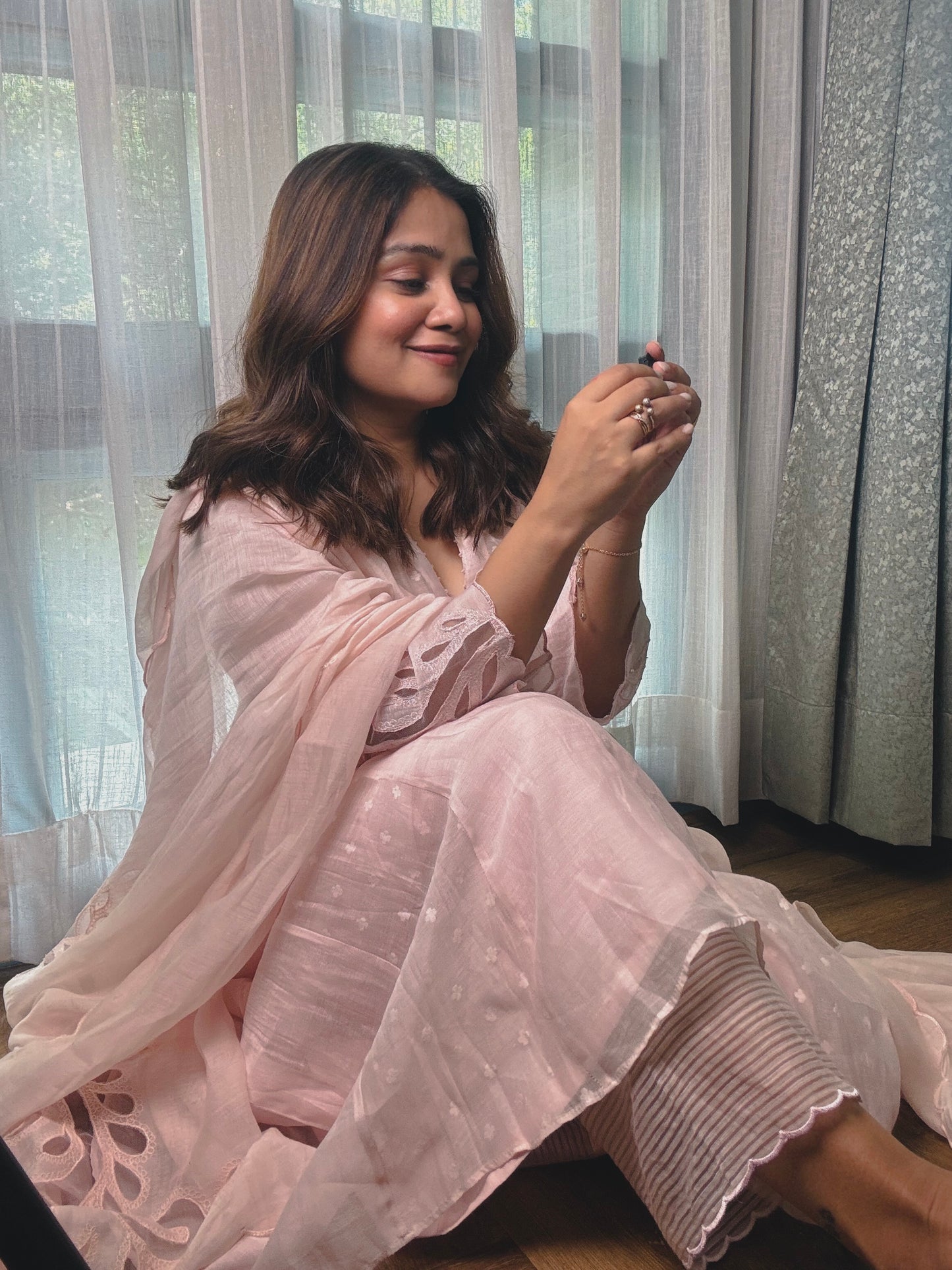 Nidhi Tyagi in Nora - The Pink suit set