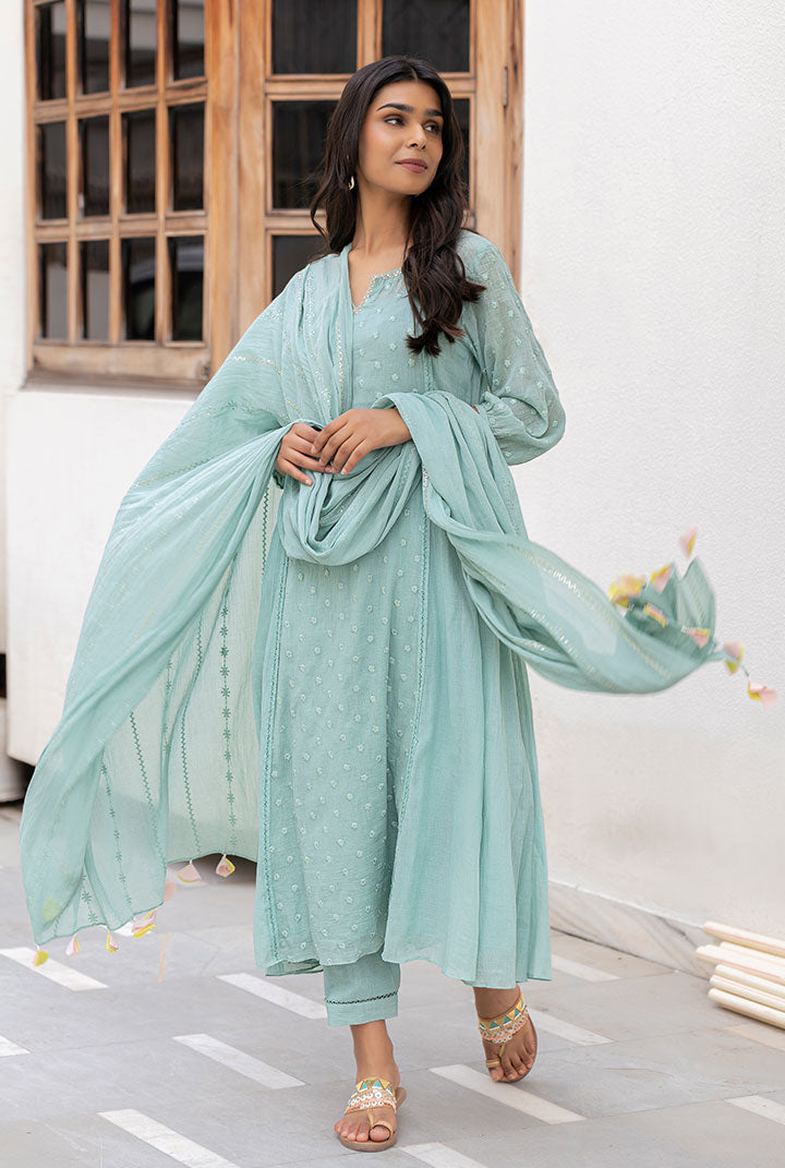 Sanjeeda - Teal Green Suit