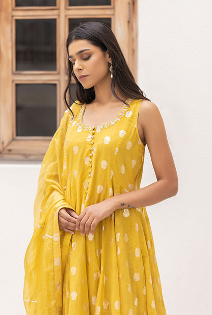 Nargis - Yellow Brocade Suit