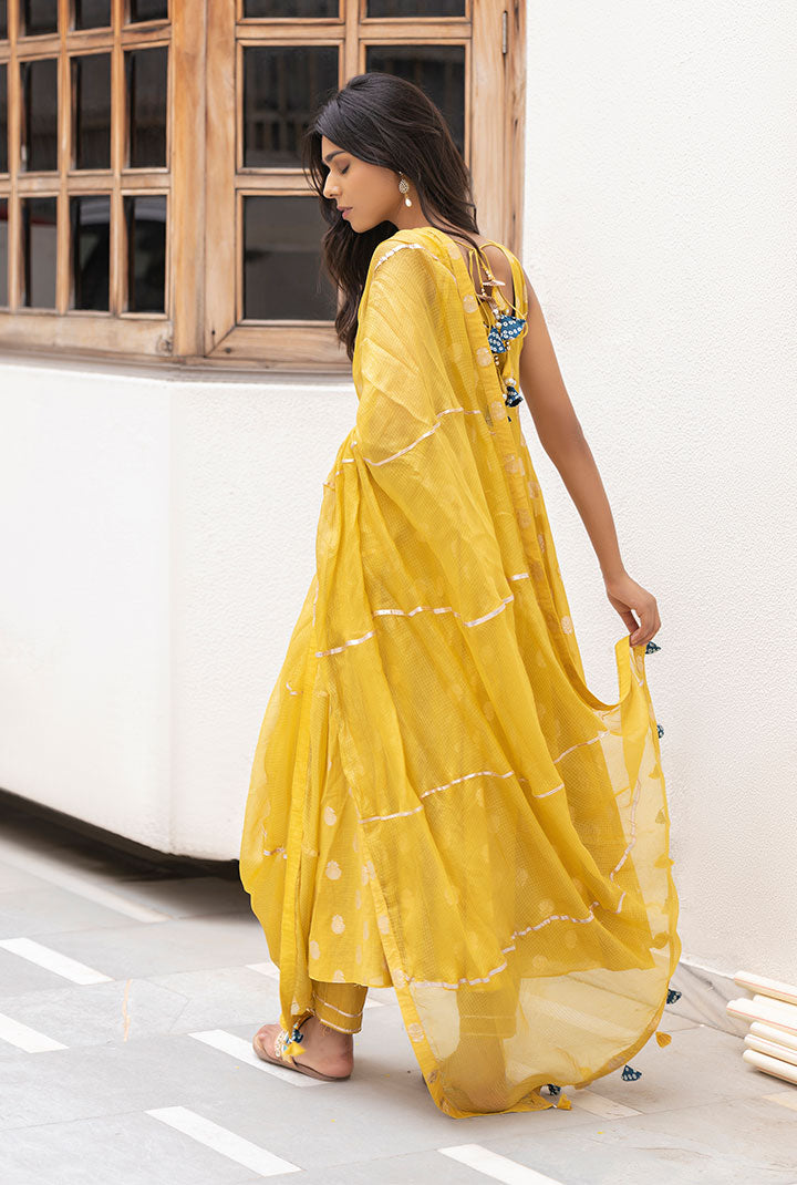 Nargis - Yellow Brocade Suit