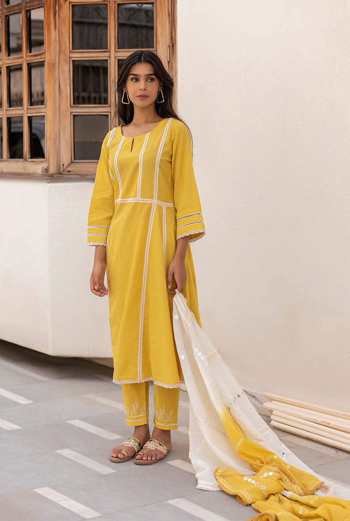 Zaira - White and Yellow Suit